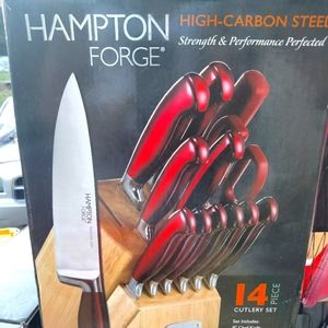 Hampton forge 14 pc high carbon steel knife set